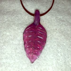 Handmade Glass Leaf Necklace